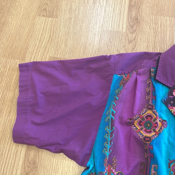 Vintage Women Blouse Pattern Buttons Down Sz XL - Picture 6 of 15